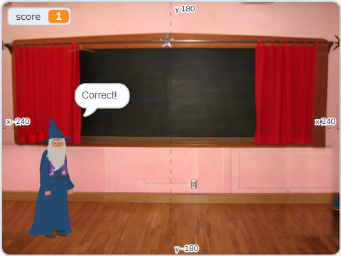The Scratch Stage of Times-Table Challenge I, Scratch checks it — what this lesson builds.