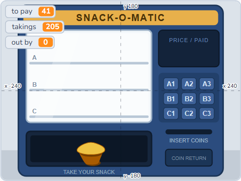 The Scratch Stage of Vending Machine IV, closing time — what this lesson builds.