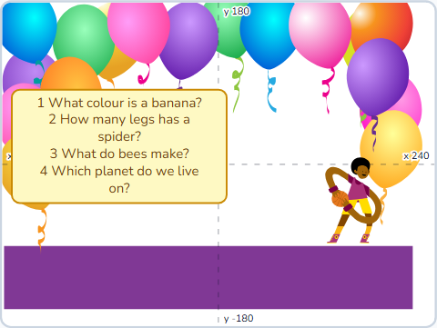 The Scratch Stage of Quiz Master II, four to get right — what this lesson builds.