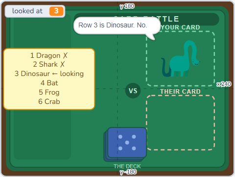 The Scratch Stage of Card Battle II, looking — what this lesson builds.