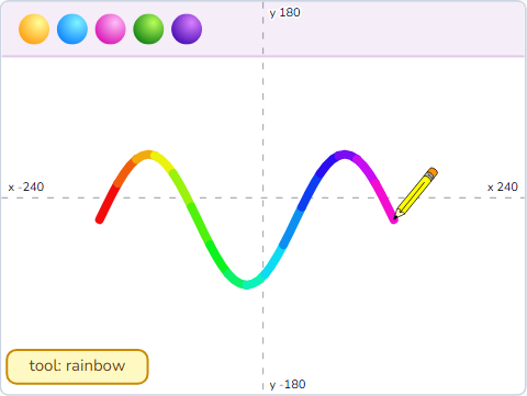 The Scratch Stage of Sketch Pad III, key 2, then drag — what this lesson builds.