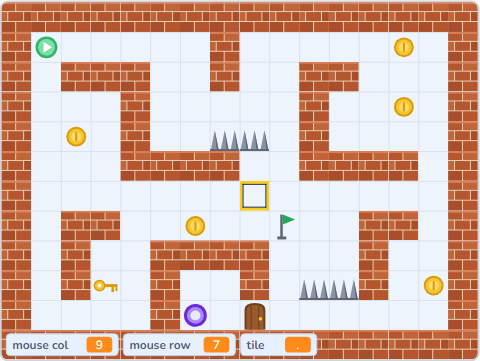 The Scratch Stage of Tile Maker II, the finished cursor — what this lesson builds.