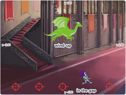 The Scratch Stage of Boss Tower II, the finished Boss Tower II — what this lesson builds.