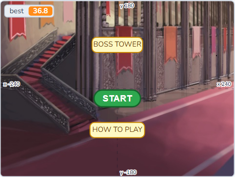 The Scratch Stage of Boss Tower IV, the title screen — what this lesson builds.