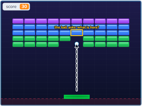 The Scratch Stage of Brick Breaker II, the finished Brick Breaker II — what this lesson builds.