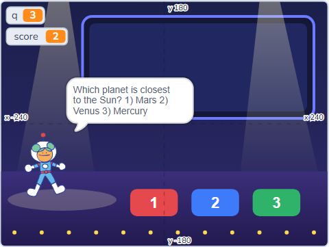 The Scratch Stage of Quiz Engine II, the finished Quiz Engine II — what this lesson builds.