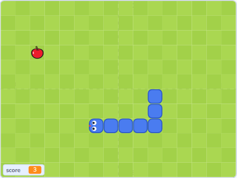 The Scratch Stage of Snake II, the finished Snake II — what this lesson builds.