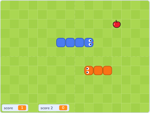 The Scratch Stage of Snake IV, the finished Snake IV — what this lesson builds.